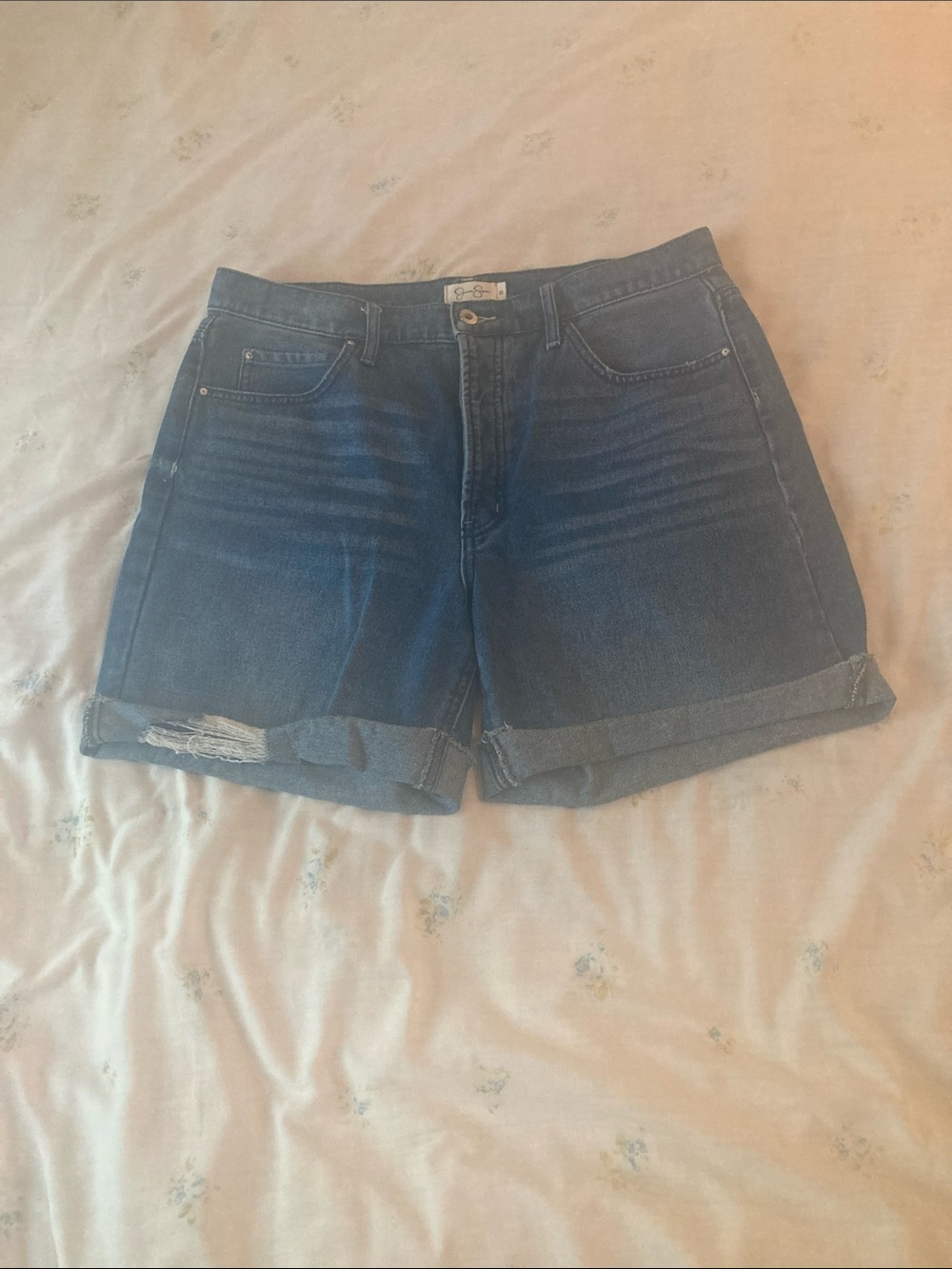 Jessica Simpson Dark Blue Rolled Cuff Denim Shorts